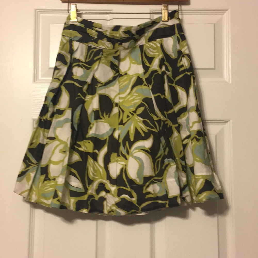 Brown green and white skirt